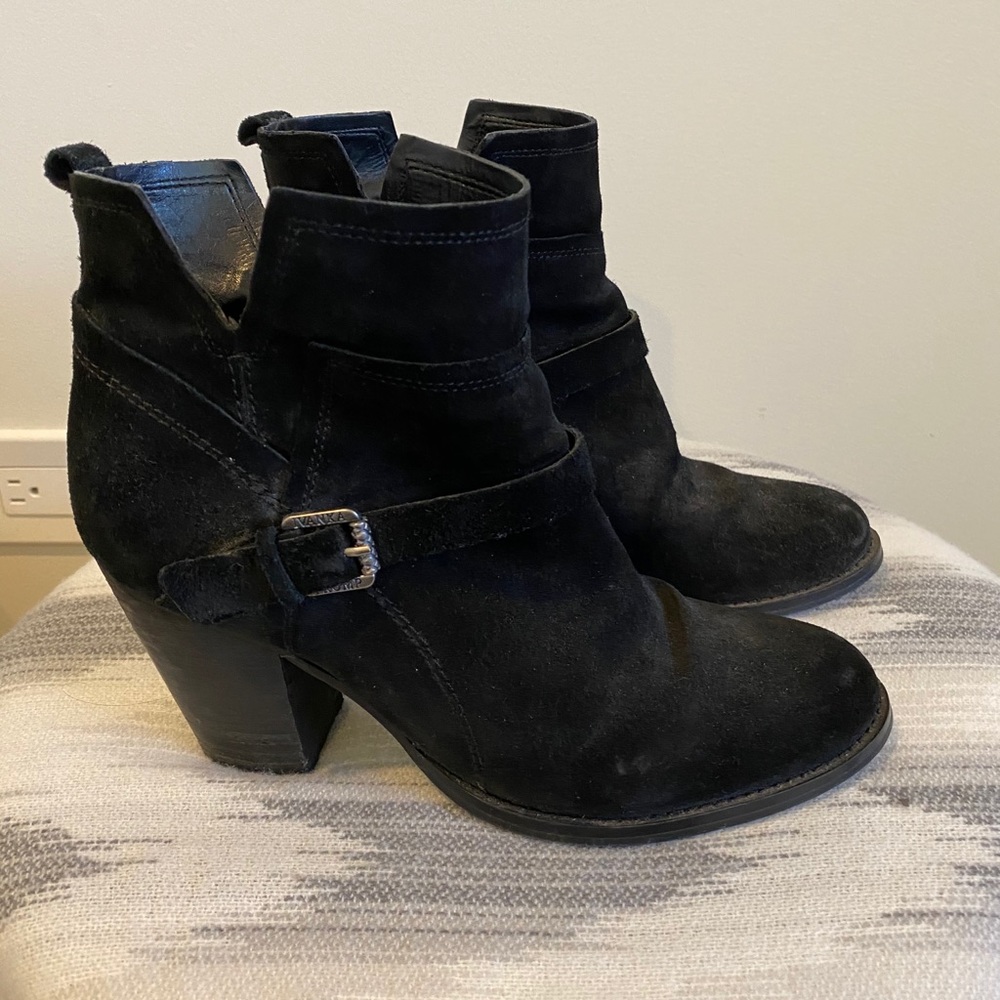 Black suede booties